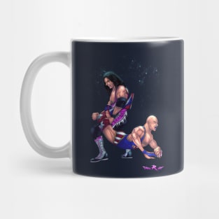 Bret Hart VS Kurt Angle wrestling Dream match original art Mug